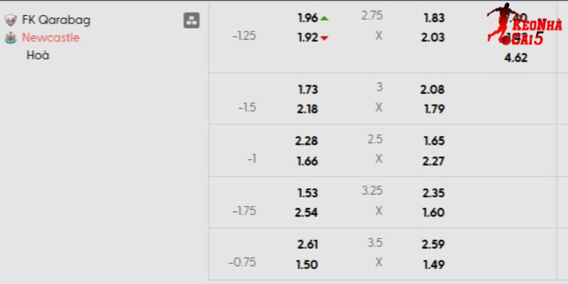 Tỷ lệ kèo Qarabag vs Newcastle Tỷ lệ kèo Qarabag vs Newcastle